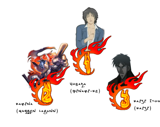 2° Kamina 3° Kaiji Itou (kaiji) - Tengen Toppa Gurren Lagann Kamina (720x527), Png Download