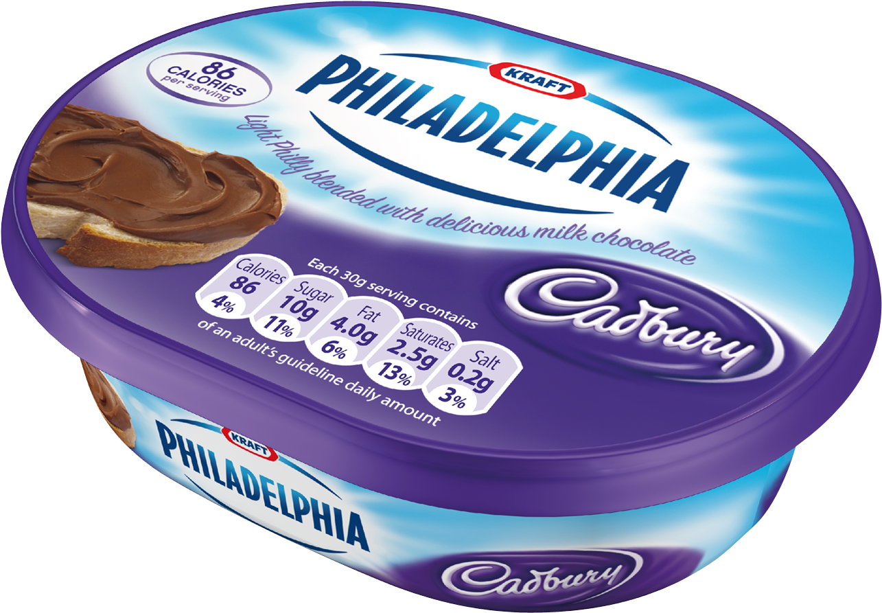 Introducing Philadelphia With Cadbury - Philadelphia And Chocolate Spread (1383x976), Png Download