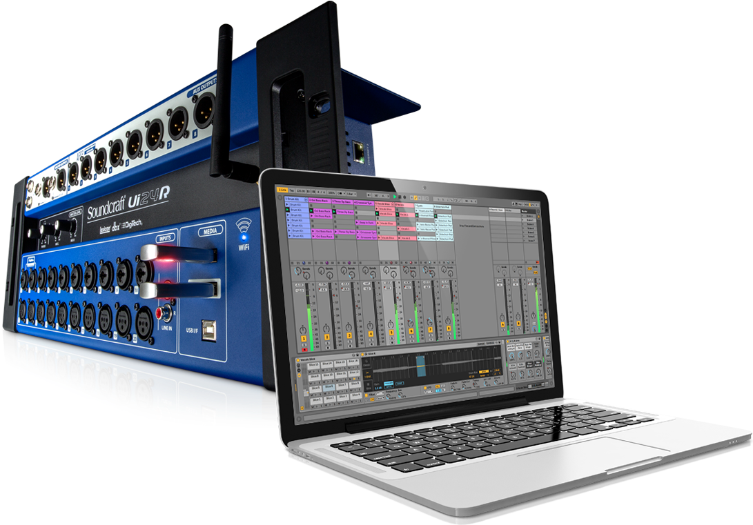 Soundcraft Ui24r 24-channel Digital Mixer Usb Multi-track (1140x796), Png Download