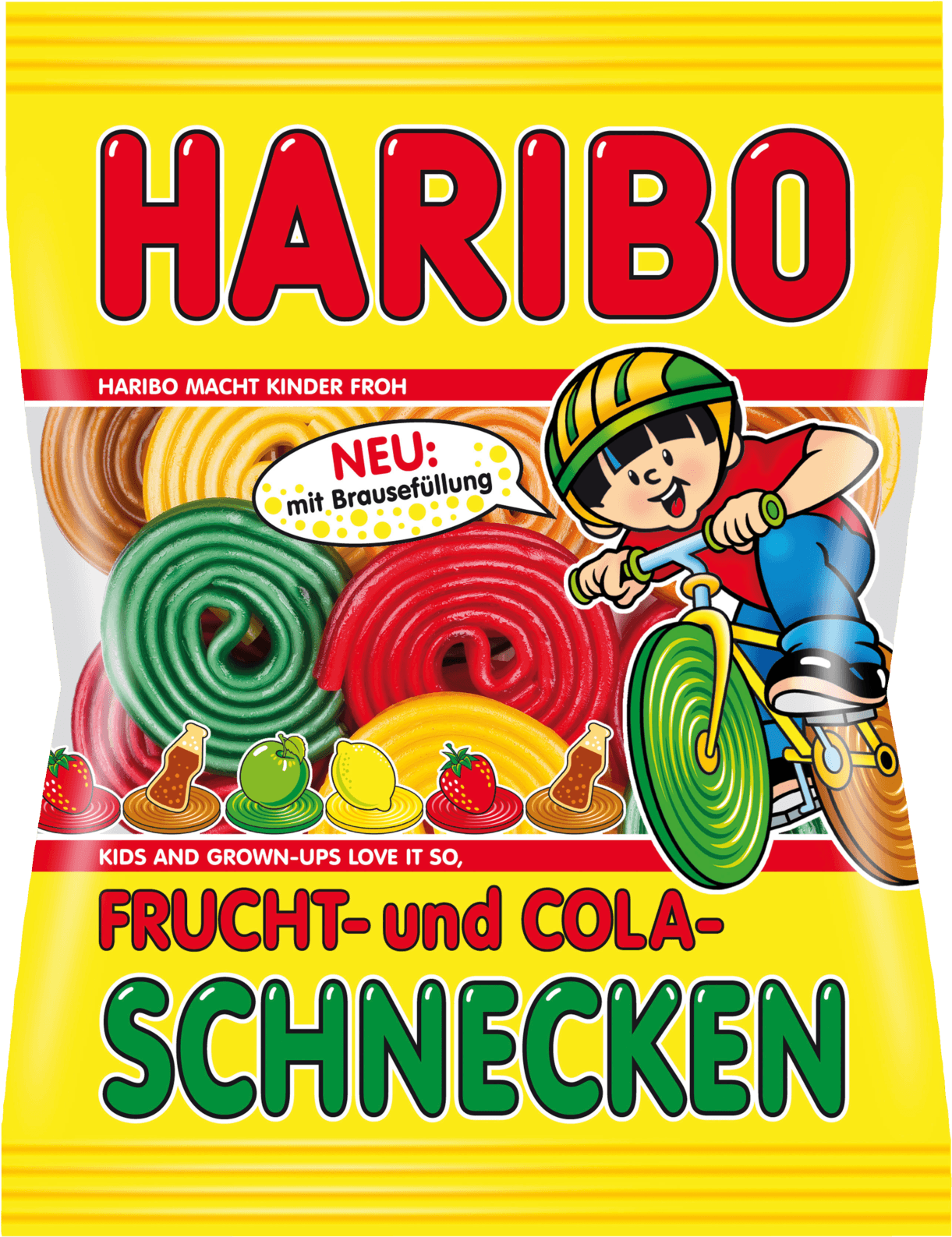 Haribo Frucht Und Cola Schnecken (1600x1600), Png Download