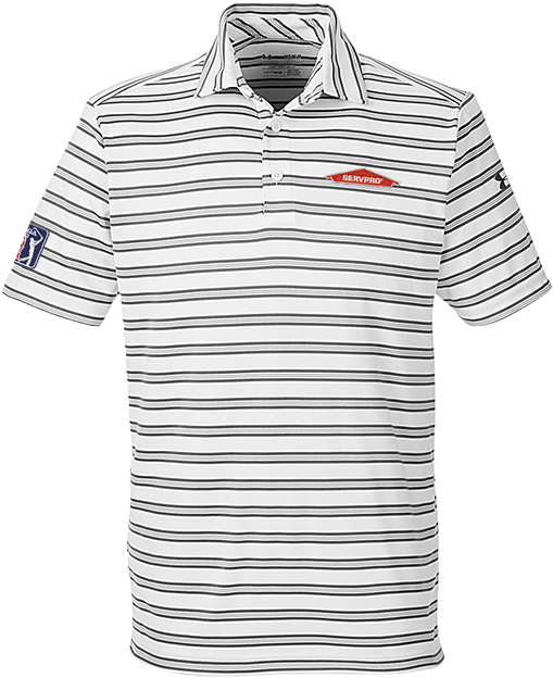 Servpro®/pga Tour Under Armour Tech Stripe White Polo - T-shirt (576x720), Png Download