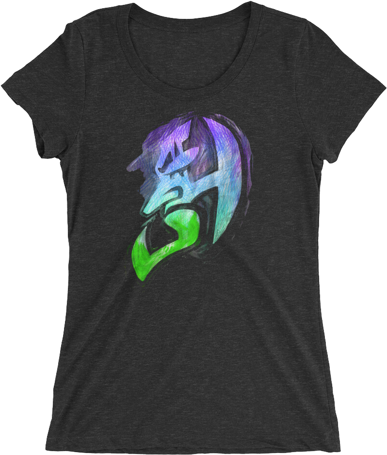 Jeff Hardy "immune To Fear" Women's Tri Blend T Shirt - Women's Distinct Heiress V Triblend - Charcoal-black (1000x1000), Png Download