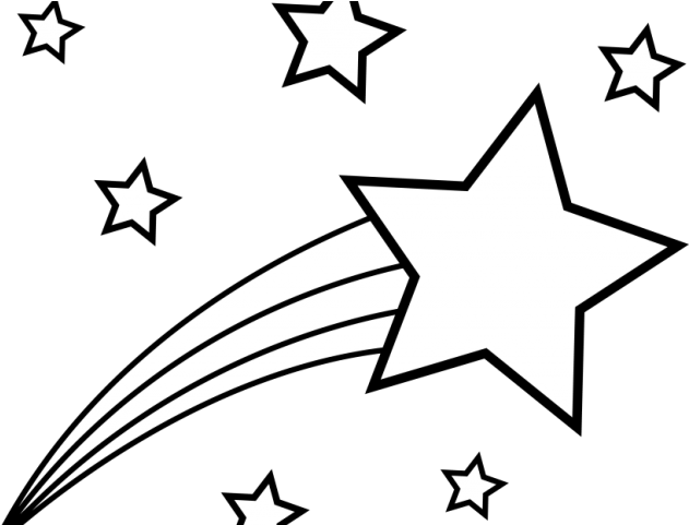 Drawn Star Volcom - Shooting Star Star Clipart Black And White (640x480), Png Download