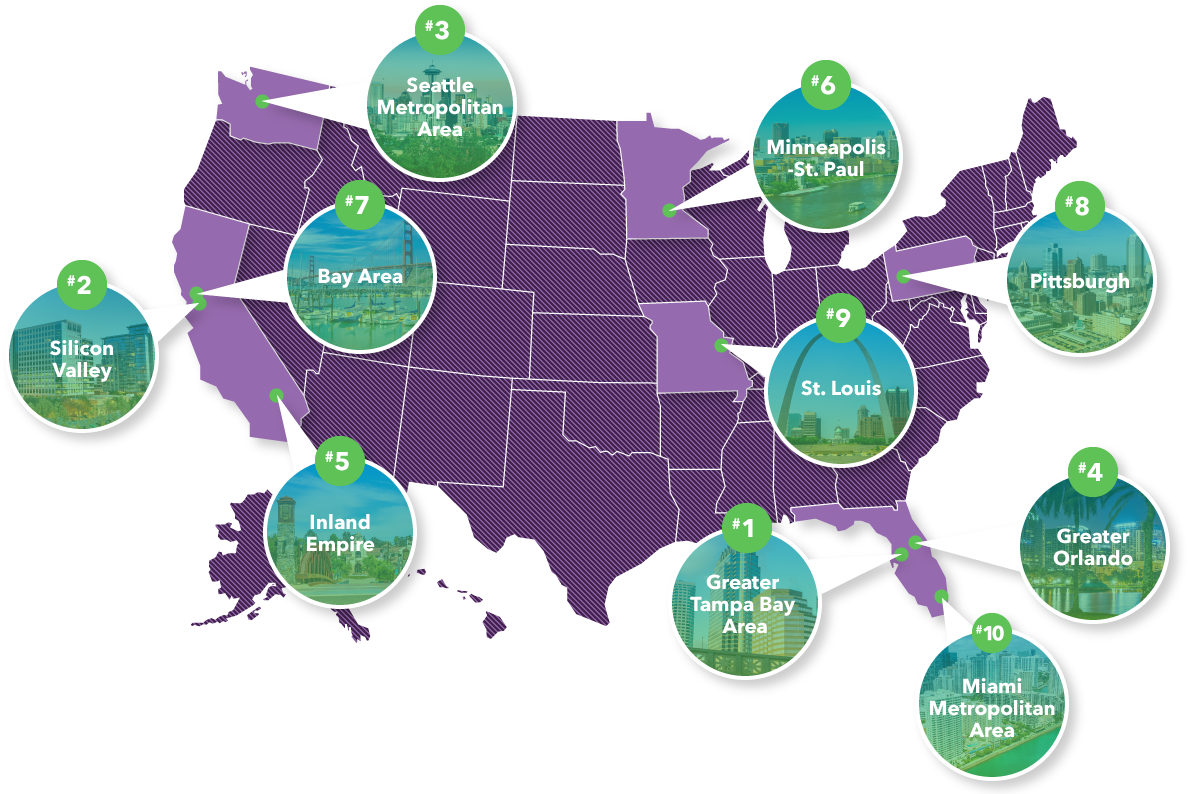 1 For 'best City For Women Entrepreneurs' - Us Map (1200x799), Png Download