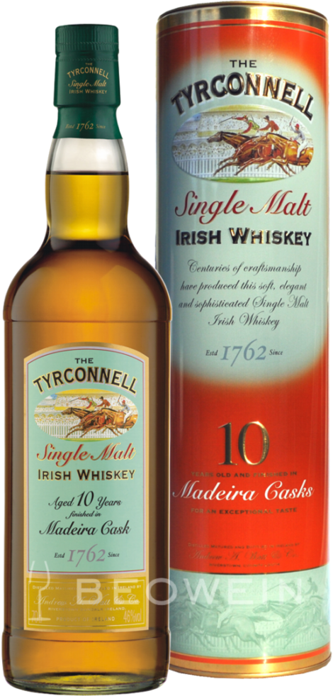 Tyrconnell Madeira Cask - Tyrconnell Irish Single Malt Whiskey - 750 Ml Bottle (490x980), Png Download