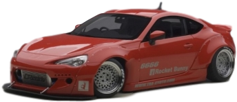 Rocket Bunny - 1/18 Autoart Toyota 86 Red/silver Rocket Bunny (1046x649), Png Download