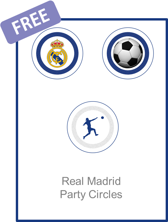 Real Madrid Party Circles - Real Madrid Printable Party (582x770), Png Download