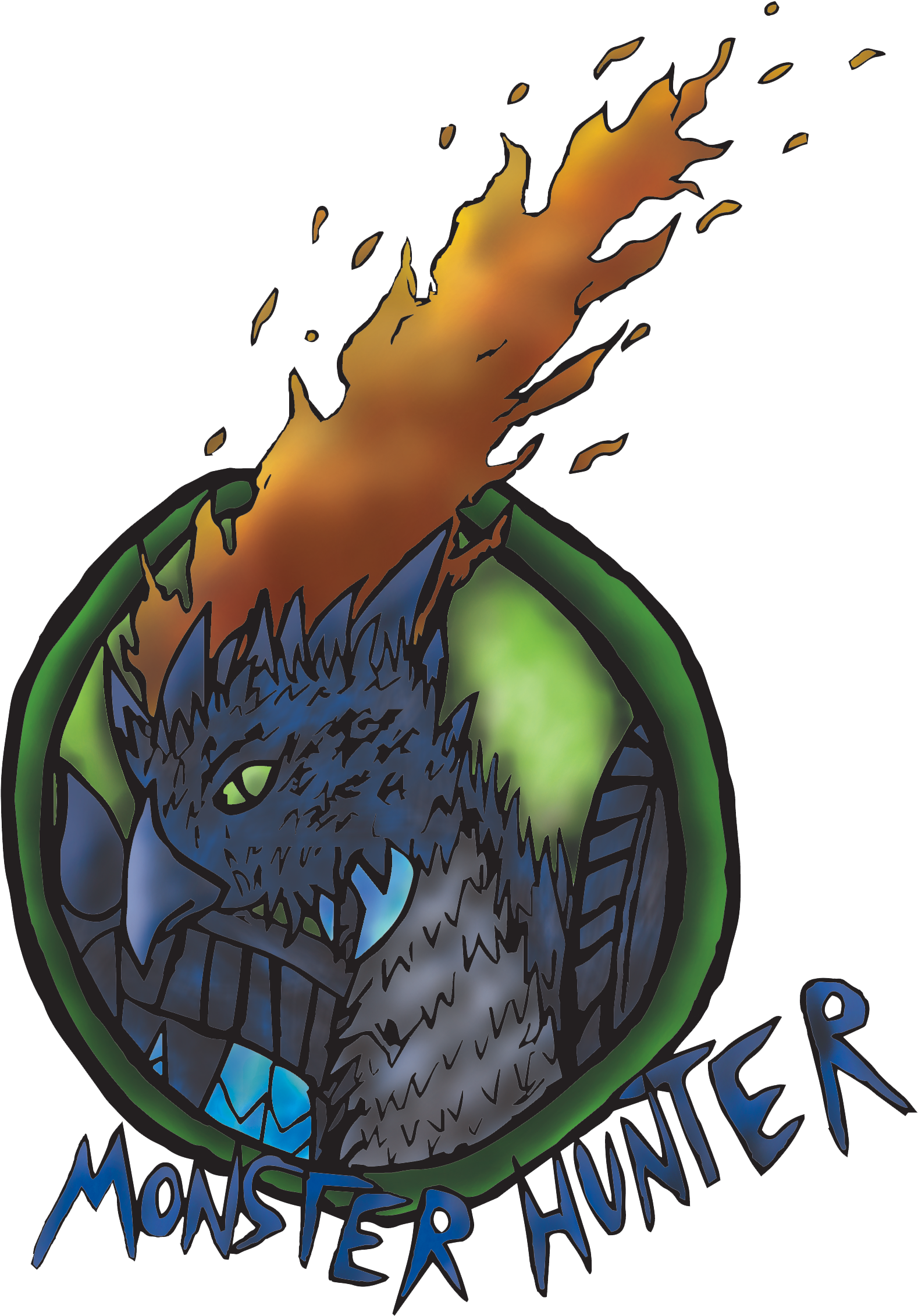 Monster Hunter Logo - Cartoon (1633x2302), Png Download