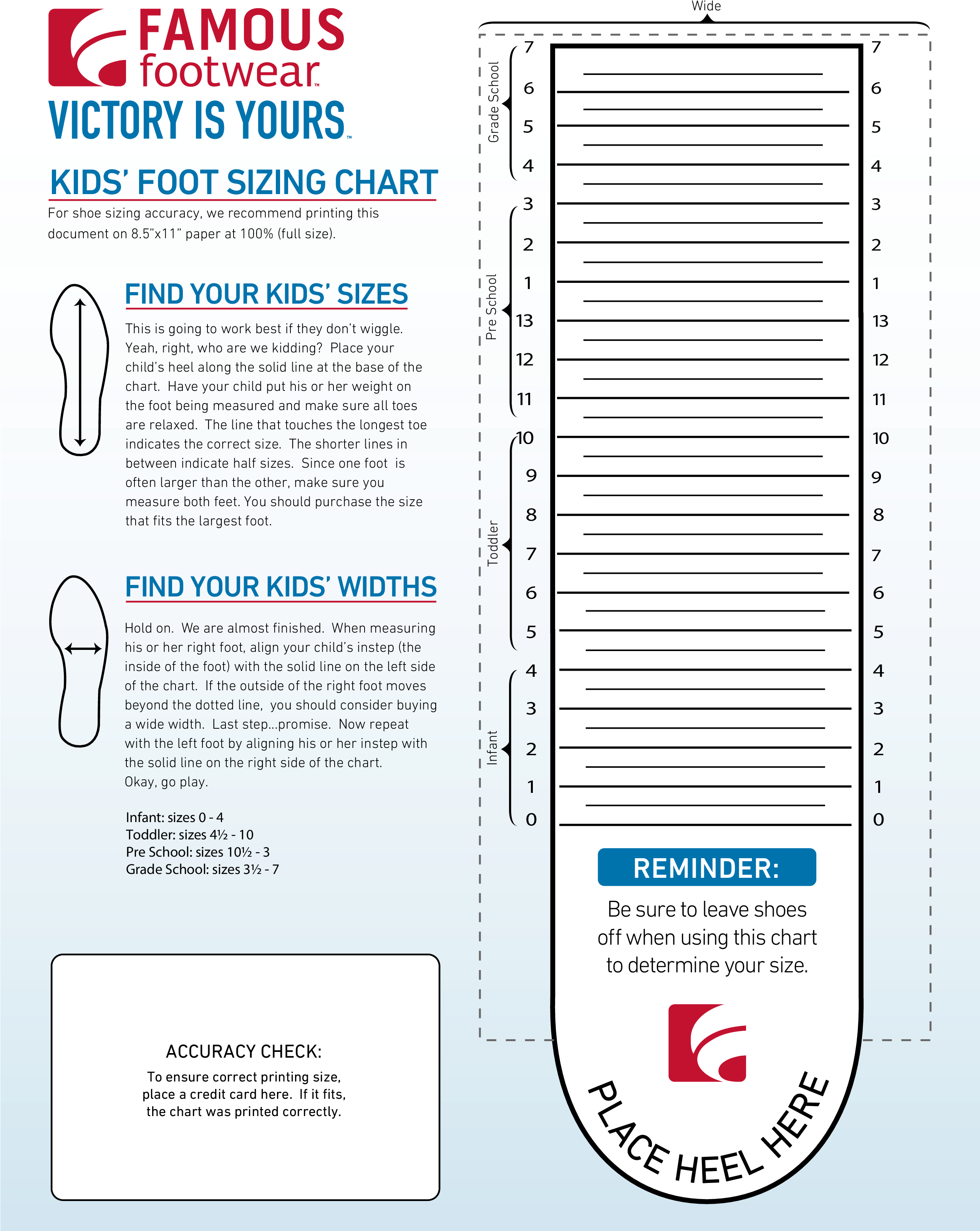 Shoe Size Chart Skechers