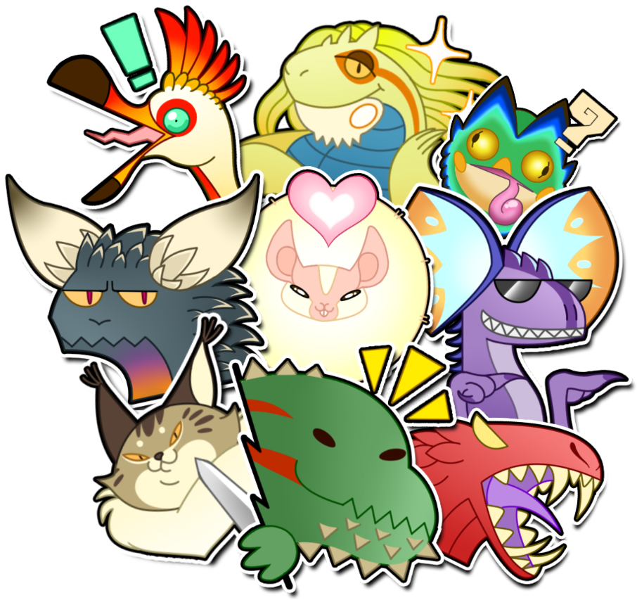 Monster Hunter Sticker Pack By Daiz0 - Monster Hunter (916x872), Png Download