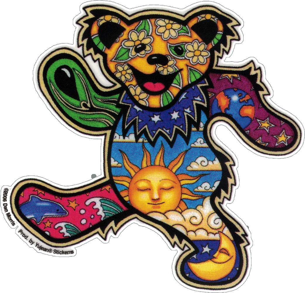 Grateful Dead Dancing Bear Png Picture Library Stock - Psychedelic Grateful Dead Bear (1043x1000), Png Download