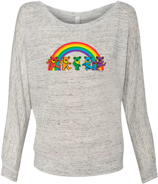 Grateful Dead Rainbow Bears Women's Long Sleeve Flowy - Grateful Dead Rainbow Bears (620x620), Png Download