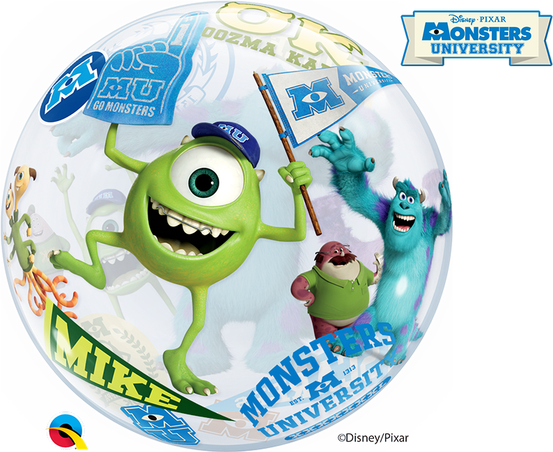 Monster Uni Front Bubble - Monsters University Bubble Balloon (810x648), Png Download