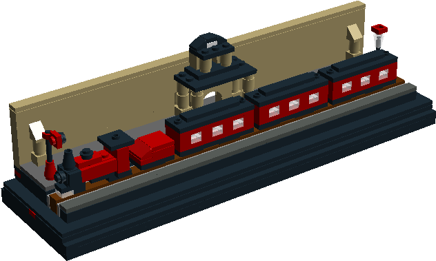 Hogwarts Express With Kings Cross Platform 9 3/4 - Lego Mini Hogwarts Express (846x600), Png Download