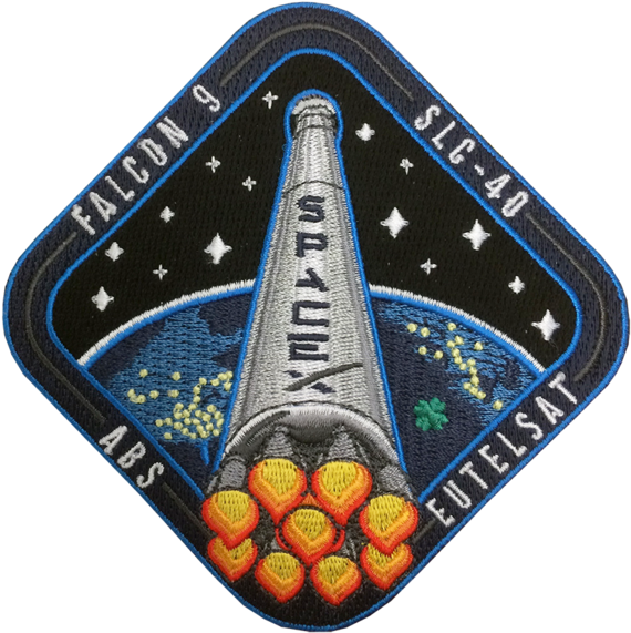 Spacex Eutelsat Abs / Slc-40 Patch - Falcon 9 (594x600), Png Download