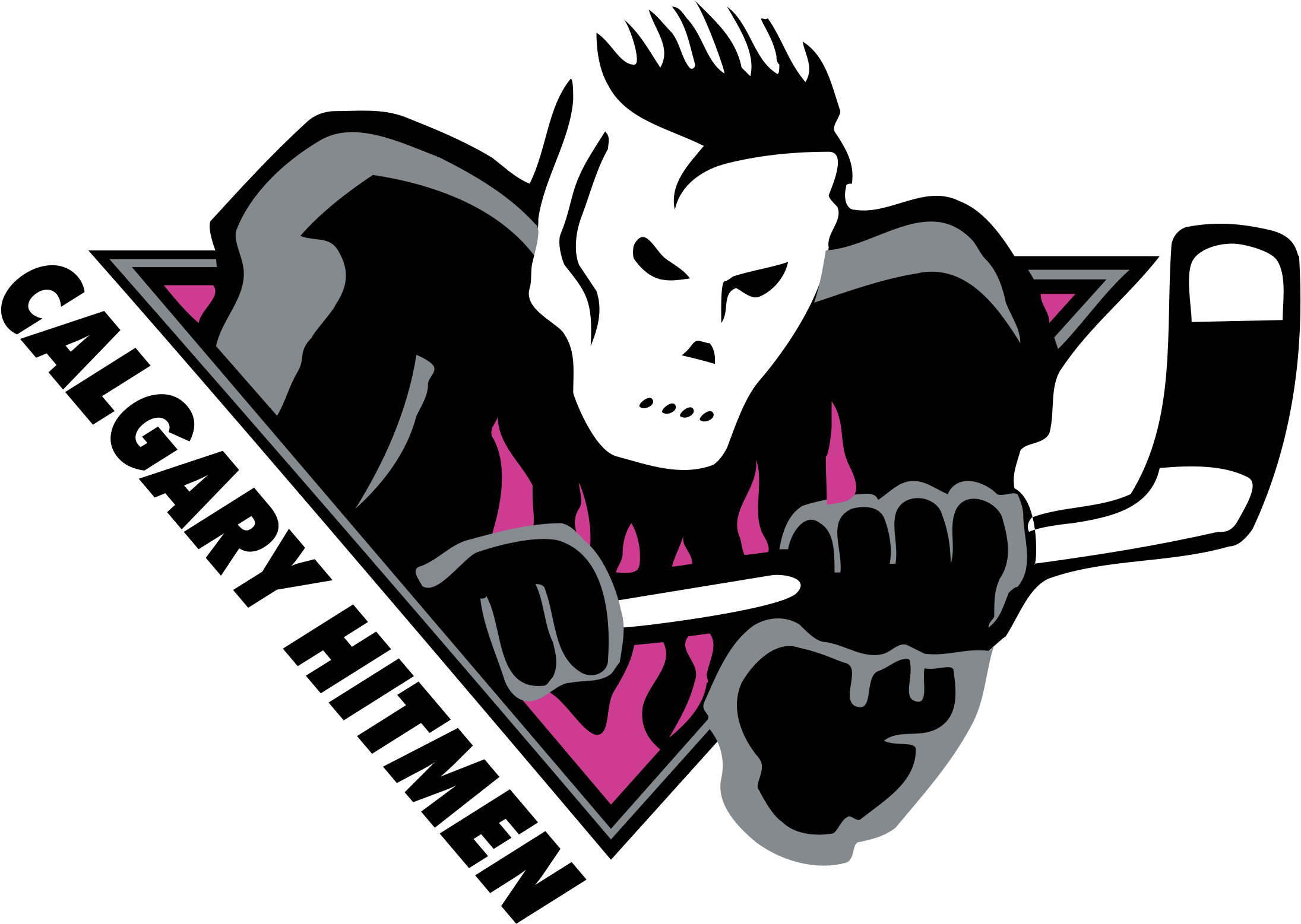 Calgary Hitmen Logo Png Transparent - Calgary Hitmen Logo Pink (2400x2400), Png Download