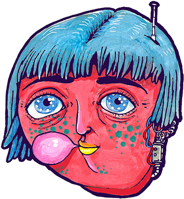 Radiohead - Illustration (542x600), Png Download