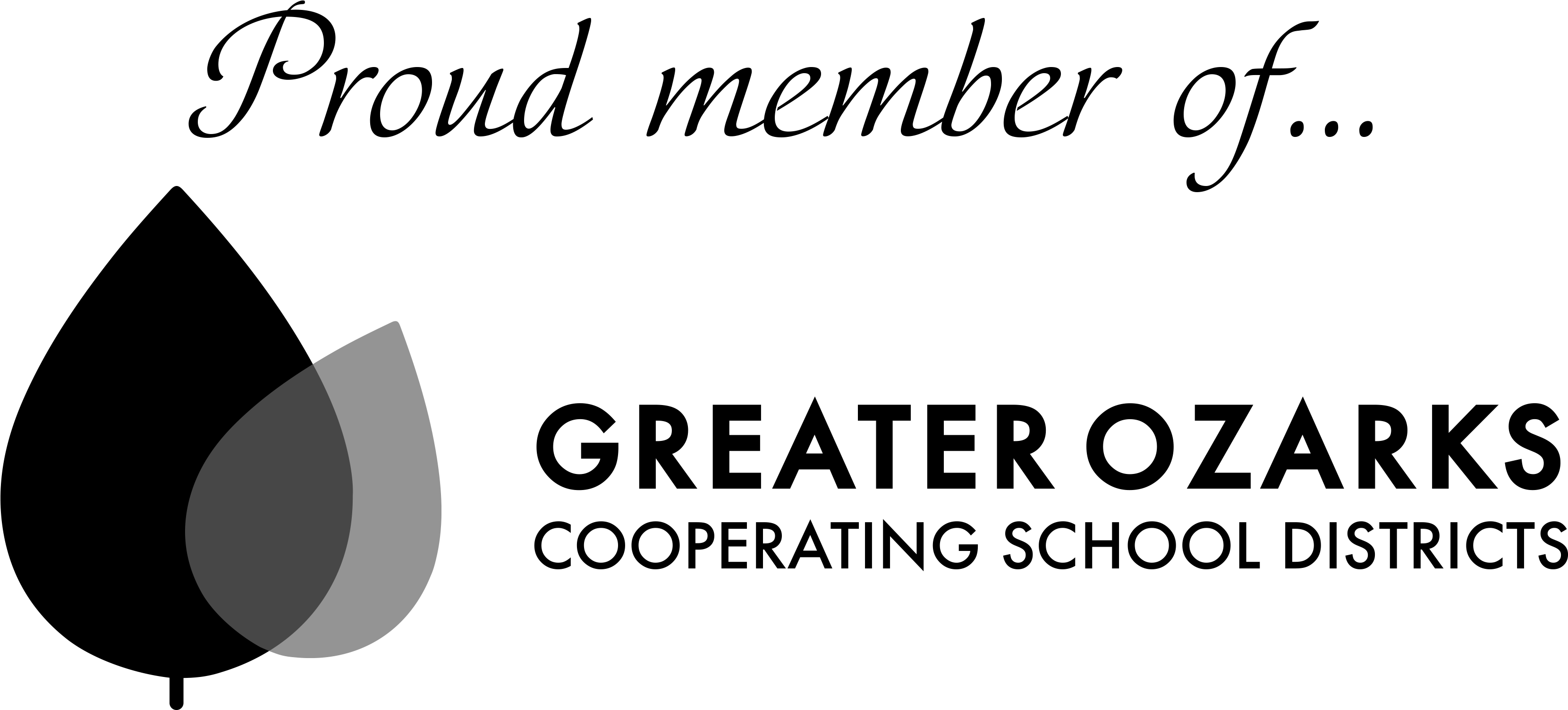 Proud Member Of Greater Ozarks Cooperative School Districts - School (3380x1542), Png Download