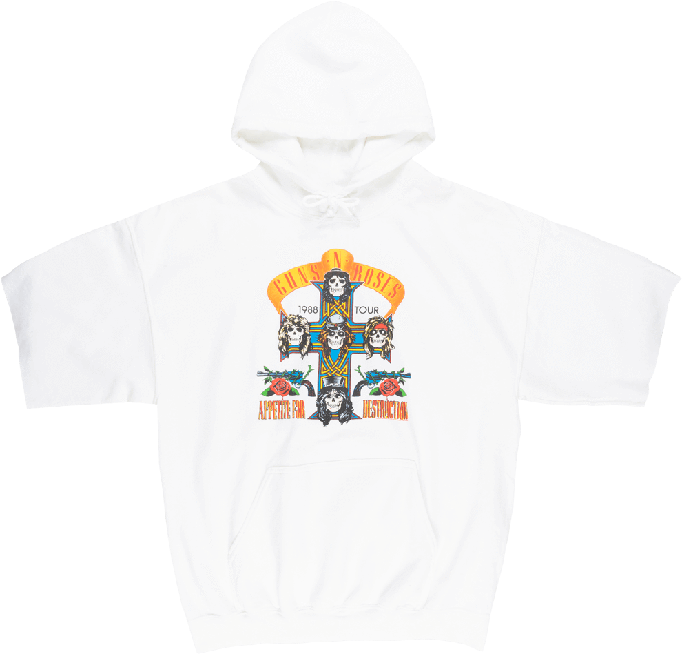 Guns N Roses Appetite For Destruction 1988 Tour Hoodie (1017x1000), Png Download
