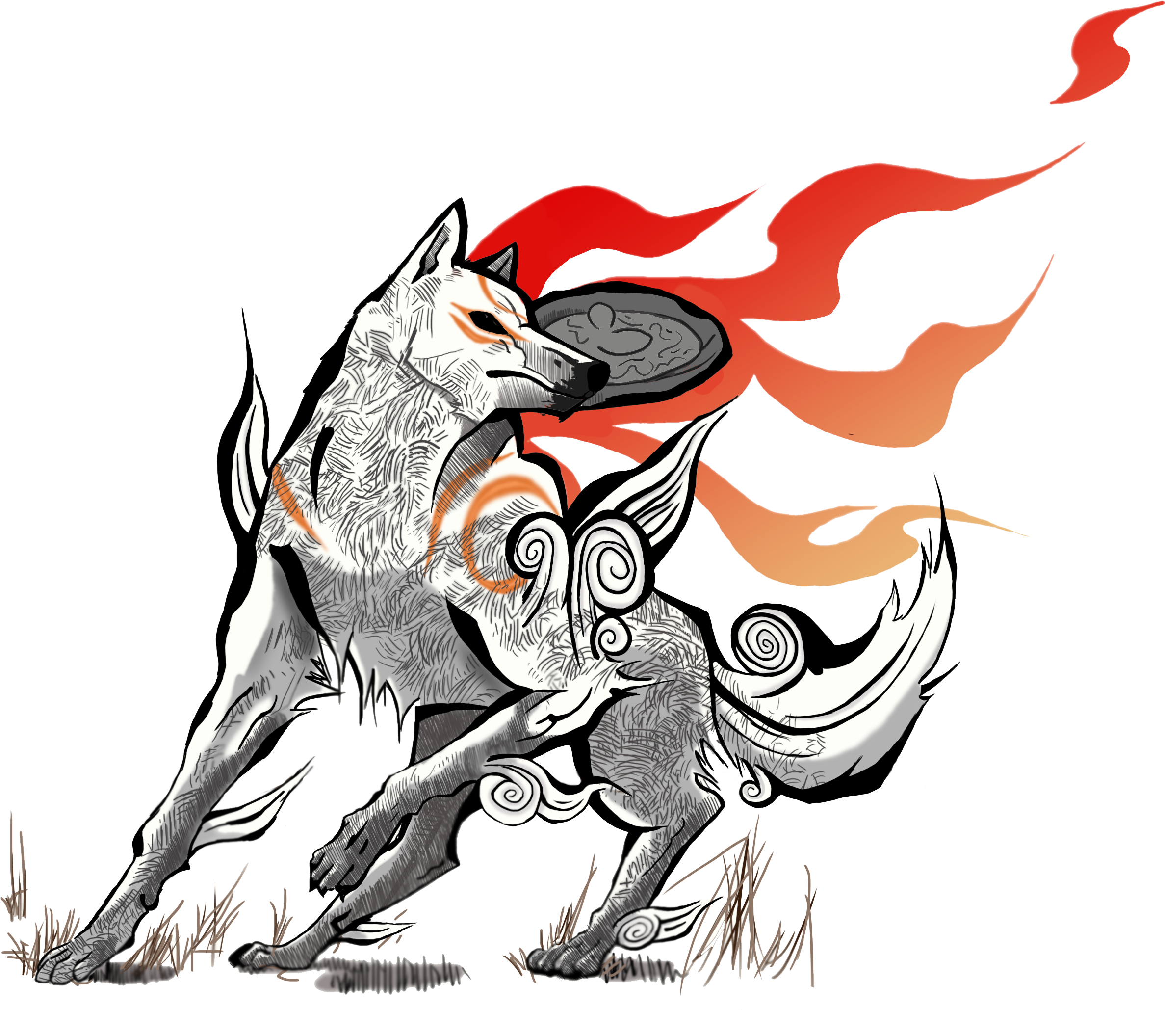 Feral Okami - Sticker (2400x3200), Png Download