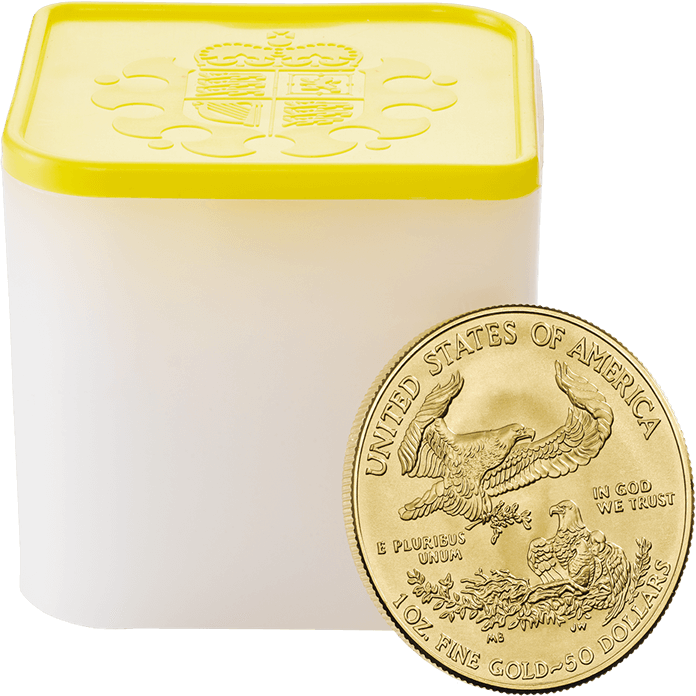 American Eagle 2018 1 Oz Gold Ten Coin Tube - The Queen's Beasts (696x696), Png Download
