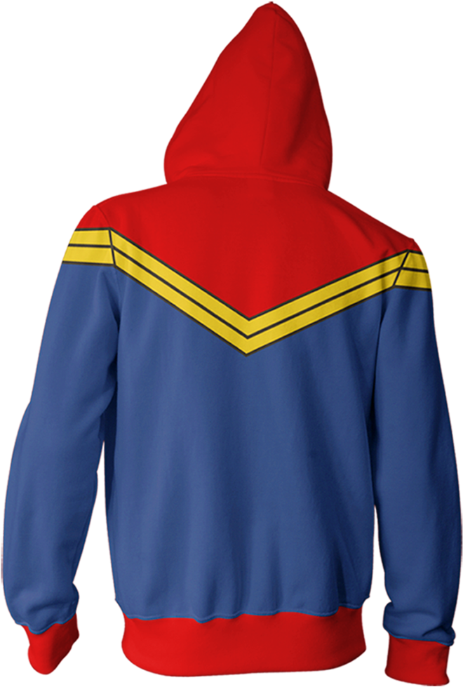 Captain Marvel Zip Hoodie - Offspring Hoodie (997x1024), Png Download