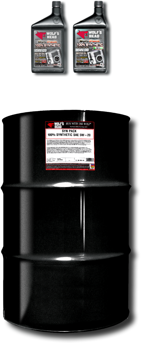 Wolf's Head 100% Synthetic Motor Oils (526x1247), Png Download