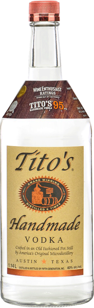Tito's Handmade Vodka - 1 L Bottle (313x1024), Png Download