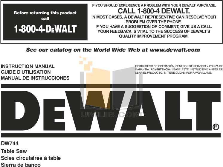 Pdf For Dewalt Other Dw744 Table Saw Manual - Dewalt Dcs391 Manual (792x612), Png Download