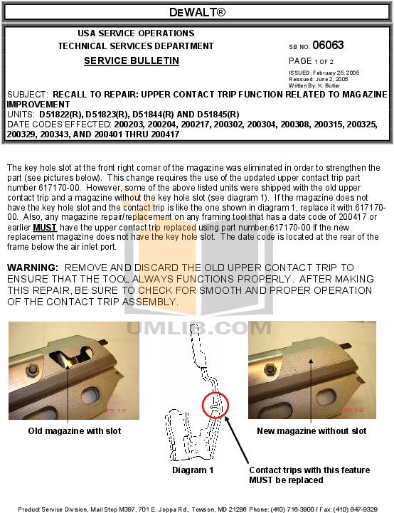 Pdf For Dewalt Other D51845 Framing Nailer Manual - Nail Gun (612x792), Png Download