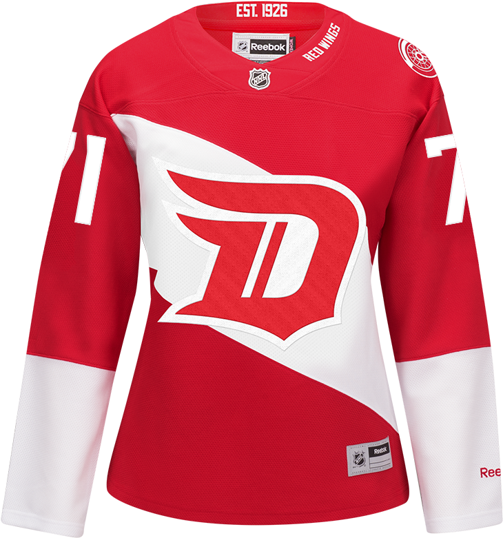 Reebok Detroit Red Wings - Detroit D Hockey Jersey (800x800), Png Download