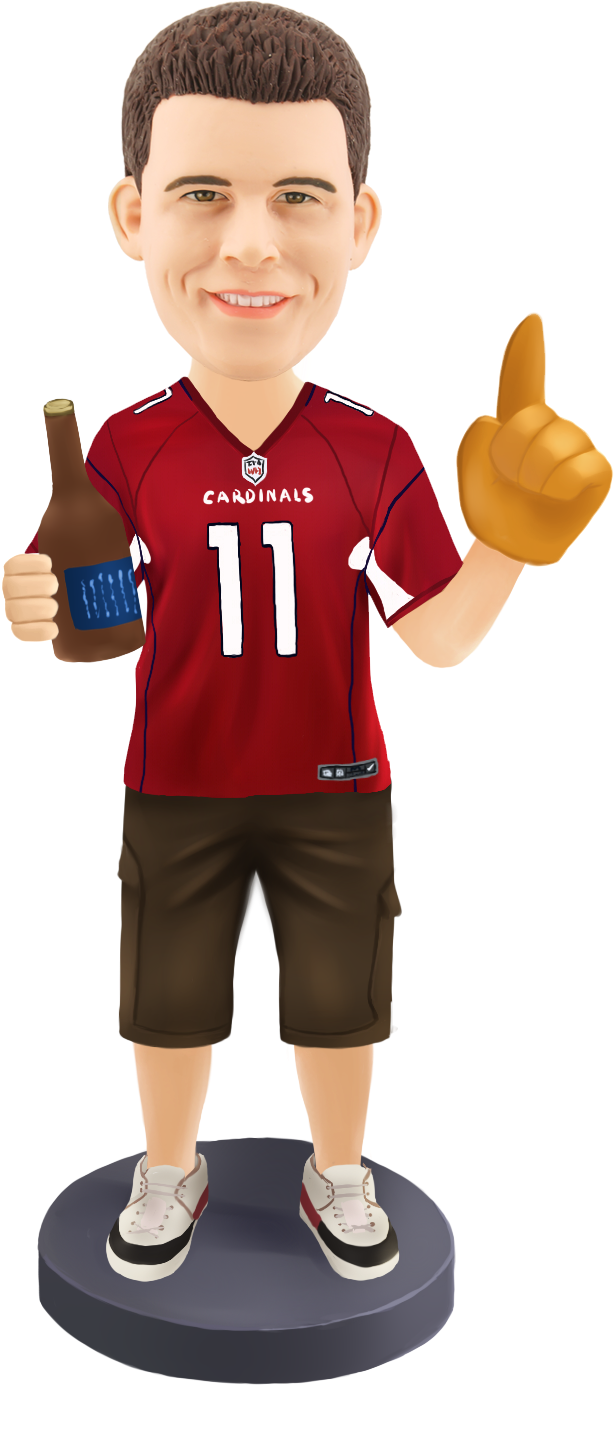 Customized Football Fans Bobblehed Arizona Cardinals - Sports Bobble Head Png (1200x1500), Png Download