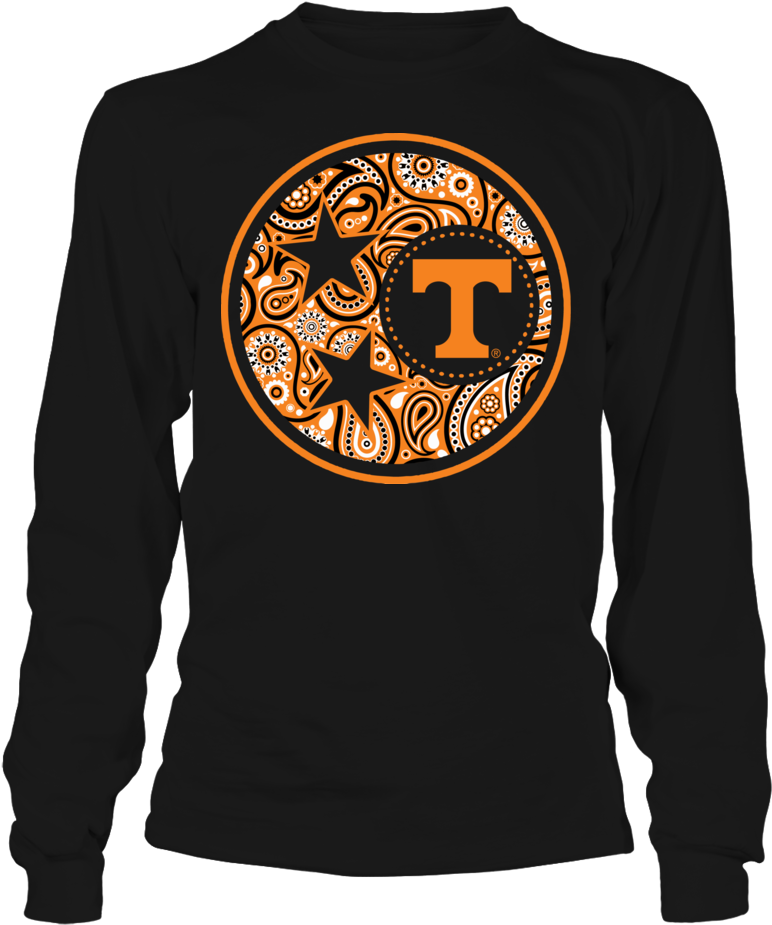 Tennessee Volunteers Paisley Tristar Logo Shirt Tennessee - Brad Marchand #63 Unisex Long Sleeve (1000x1000), Png Download