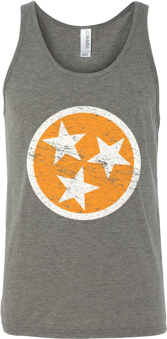 Tri-star Tank - Gray/orange - Sale - Active Tank (1000x1250), Png Download