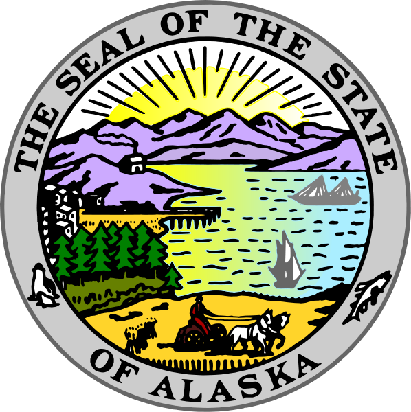 Seal Of The State Of Alaska Wooden Plaque - Alaska Seal (598x600), Png Download