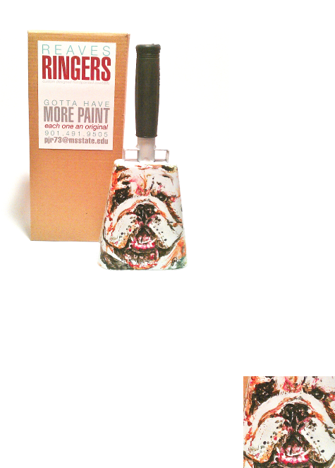 Hand-painted Cowbell By An Amazing Student Artist - Mississippi State University (475x663), Png Download