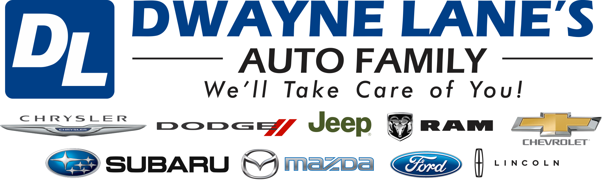 Dwayne Lane's Auto Family (2000x602), Png Download