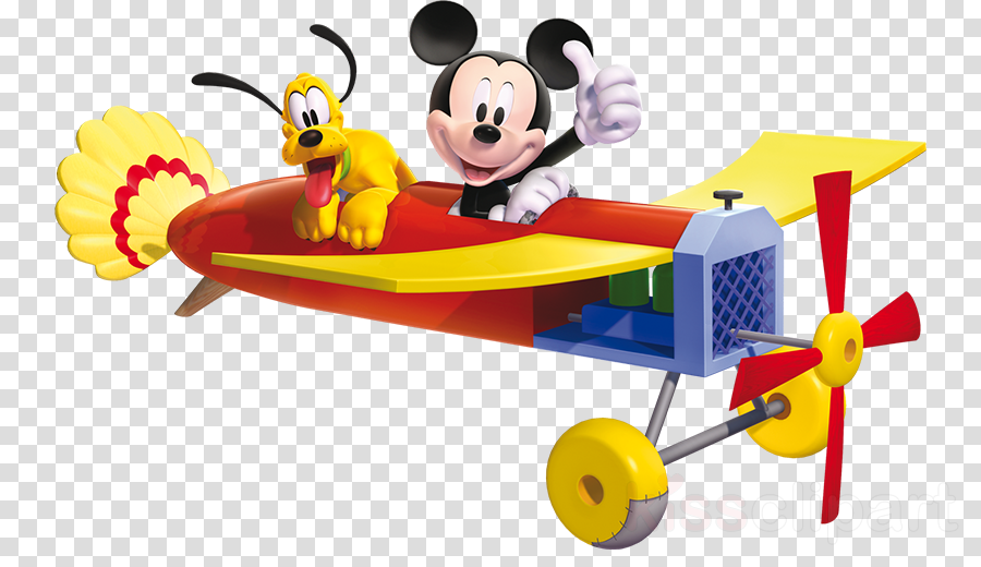 Mickey Mouse On A Plane Clipart Mickey Mouse Minnie - Mickey Mouse In Airplane (900x520), Png Download