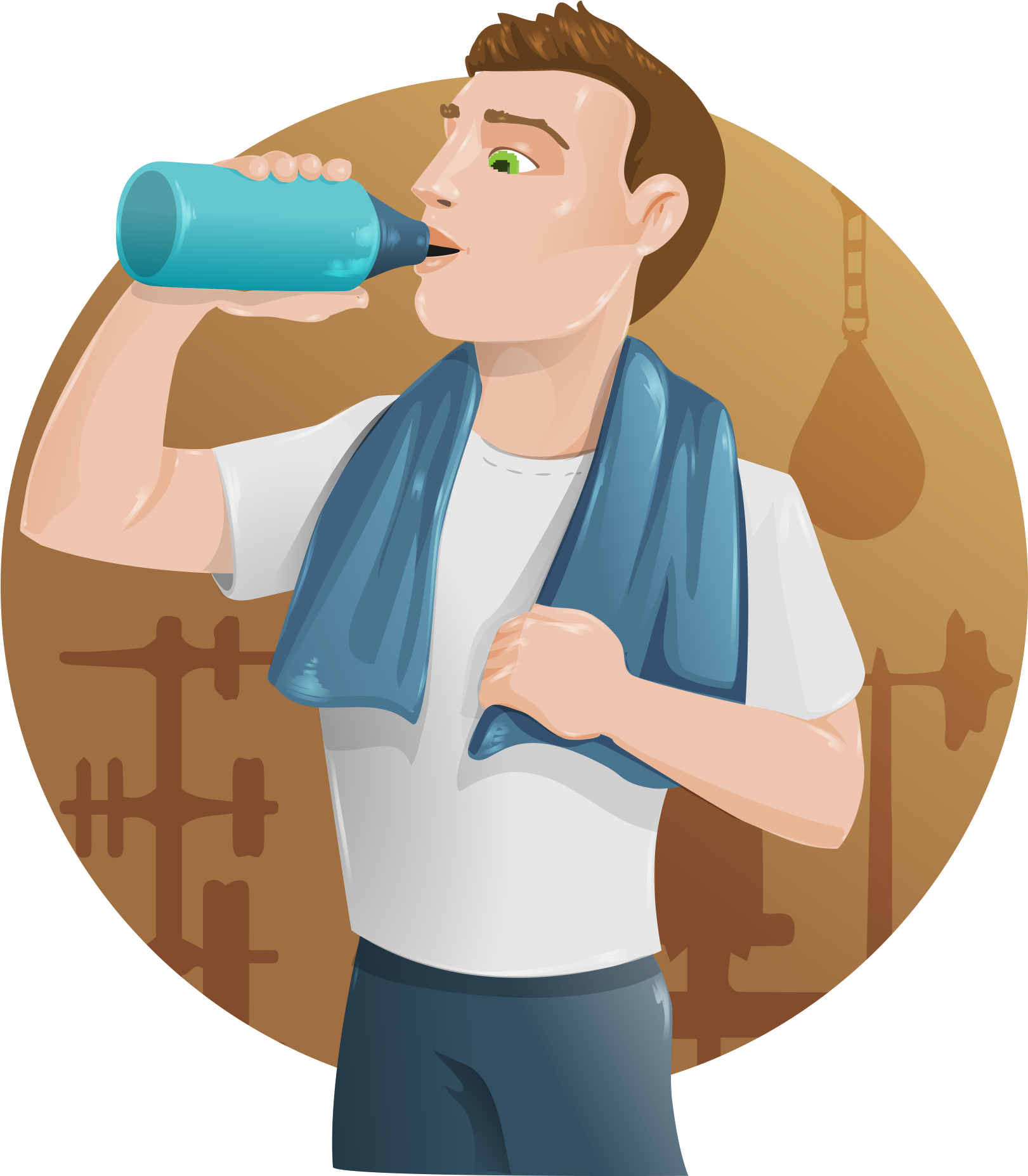 Boy Png Image Free Download - Man Drinking Water Vector Png (2048x2048), Png Download