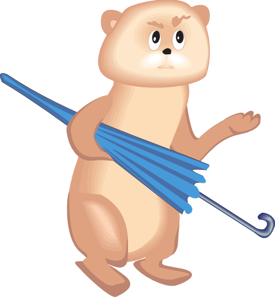 How To Set Use Bear With Umbrella Svg Vector (552x596), Png Download
