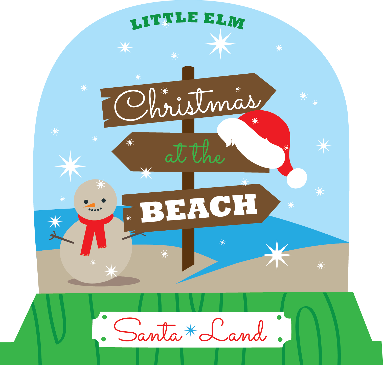 Tropical Christmas Png Clipart Free Stock - Little Elm Park Christmas (1515x1442), Png Download