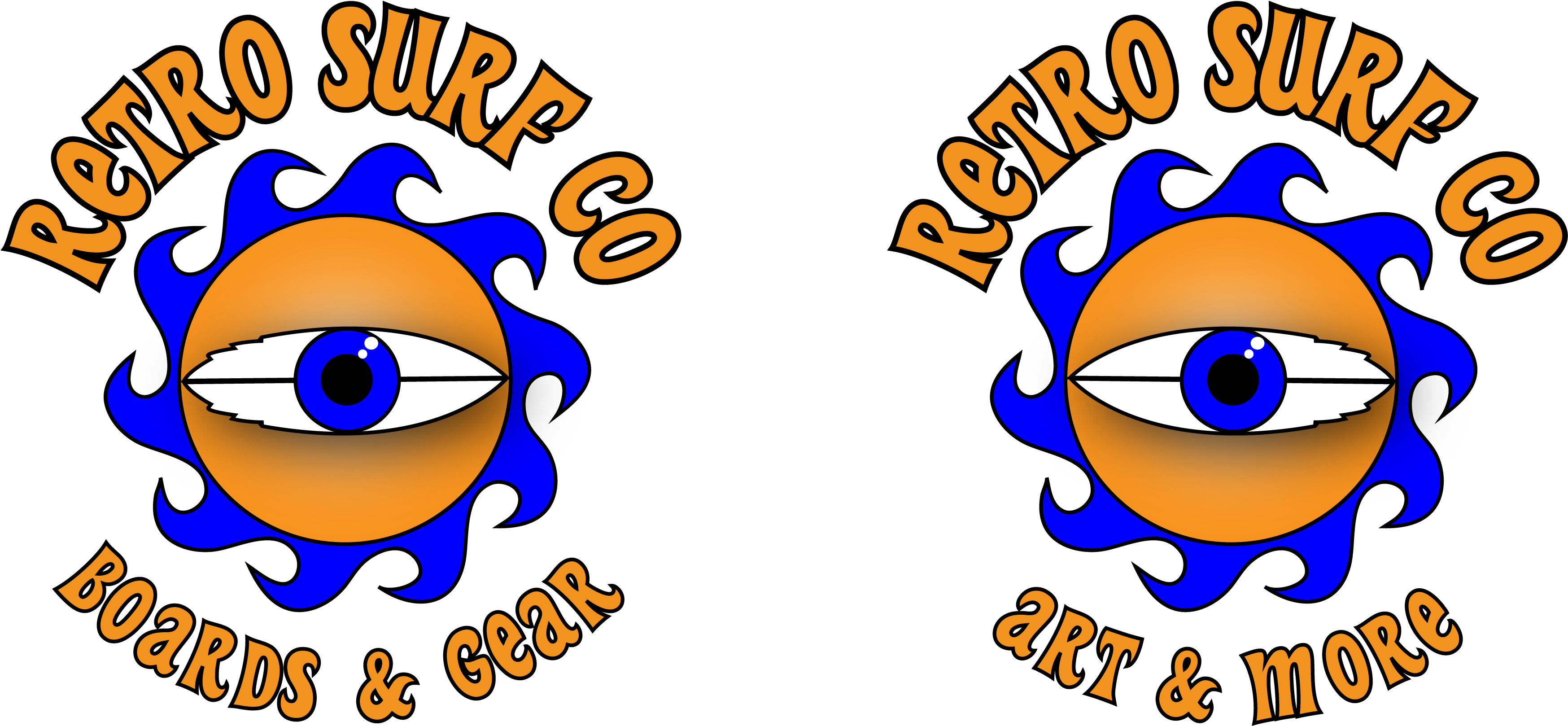 Retro Surf Co - Surfing (3621x1708), Png Download