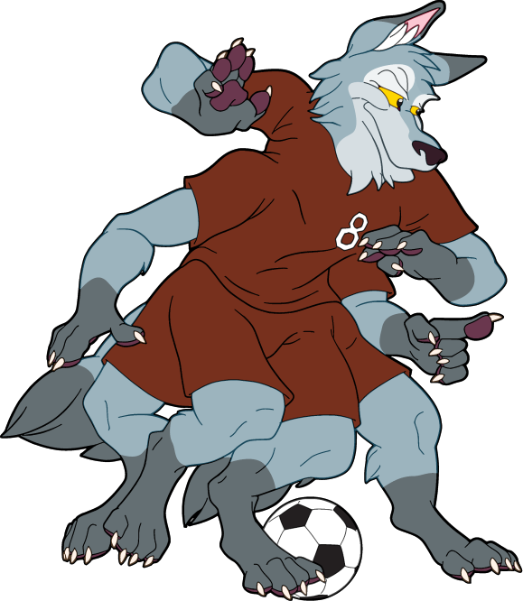 Wolf Clipart Soccer - Cartoon (579x666), Png Download