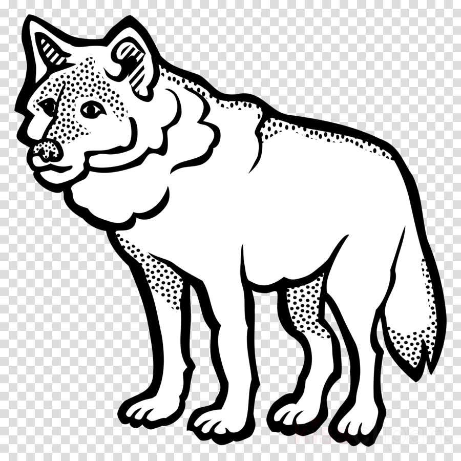 Arabic Word For Wolf Clipart Big Bad Wolf Clip Art - Clip Art Black And White Wolf (900x900), Png Download