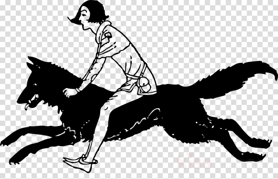 Boy Riding Wolf Clipart Wolf Coyote Clip Art - Sprang Clipart (900x580), Png Download