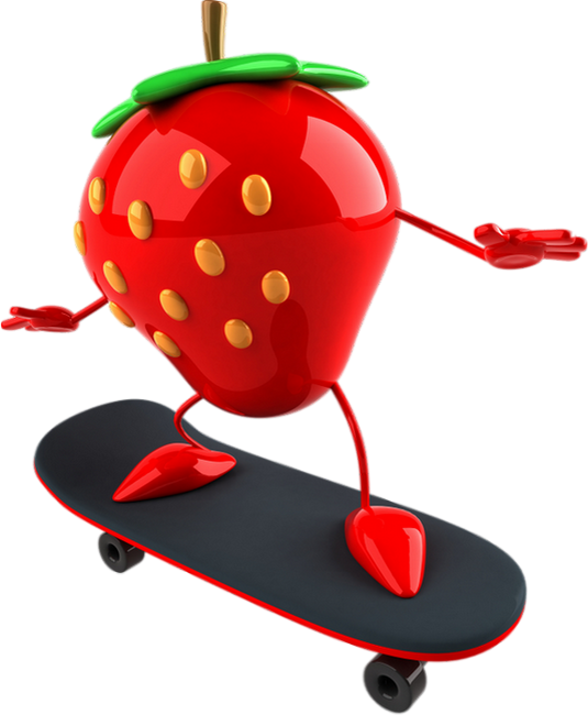 Fraise Png, Humour - Funny Fruit (535x650), Png Download