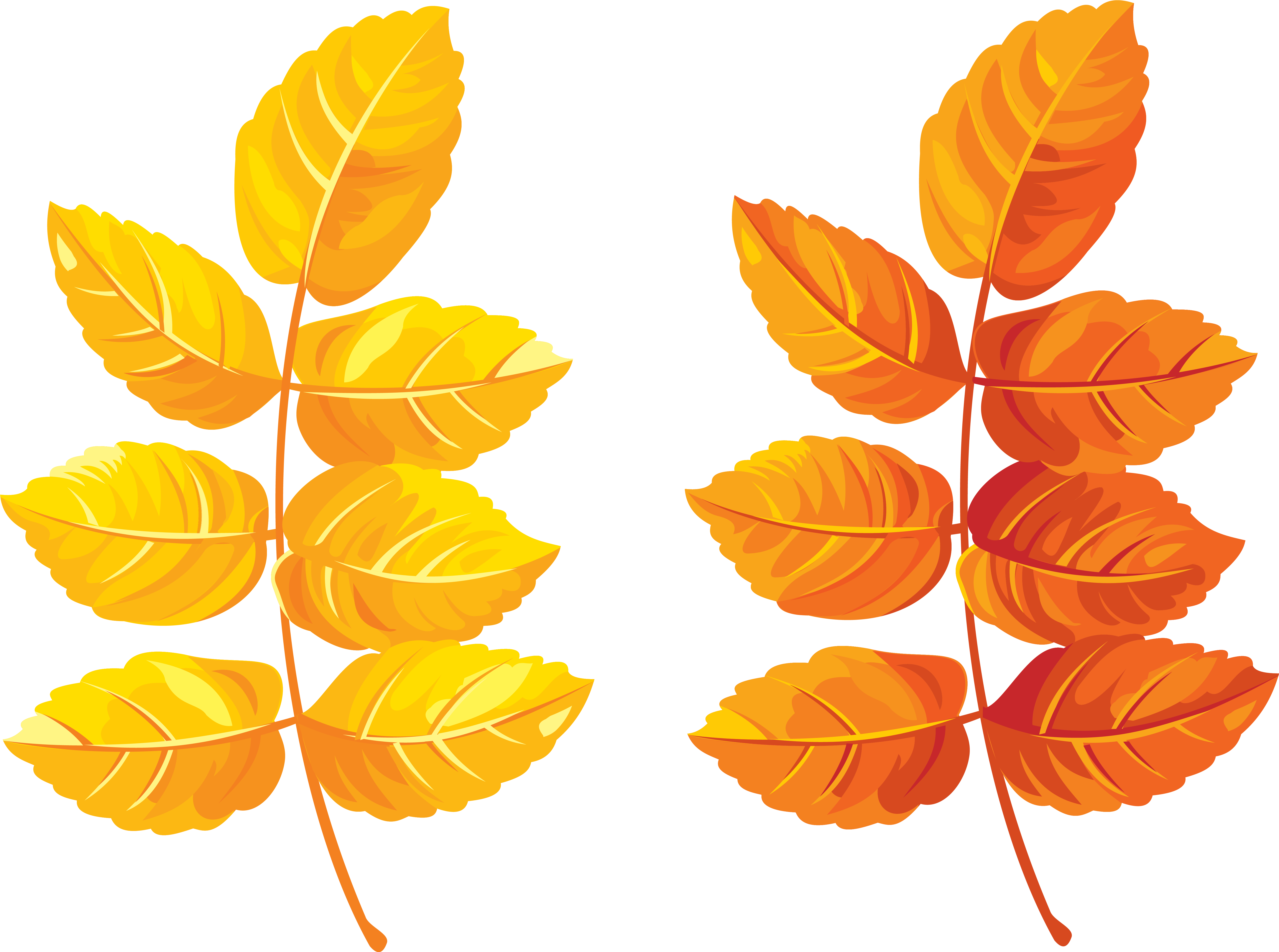 Yellow Leaves Clipart Transparent (6271x4508), Png Download