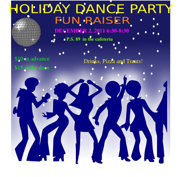 Black And White Dance Party Clipart Dance Party Nightclub - Clip Art 70's Dancers (600x589), Png Download