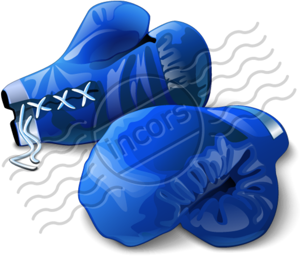 Boxing Gloves Free Images At Clker Com - Boxing Glove Blue Background (600x600), Png Download