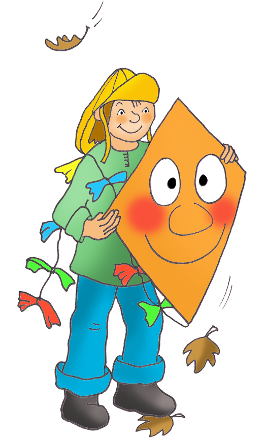 Border Of Autumn Leaves - Make A Kite Clipart (560x886), Png Download